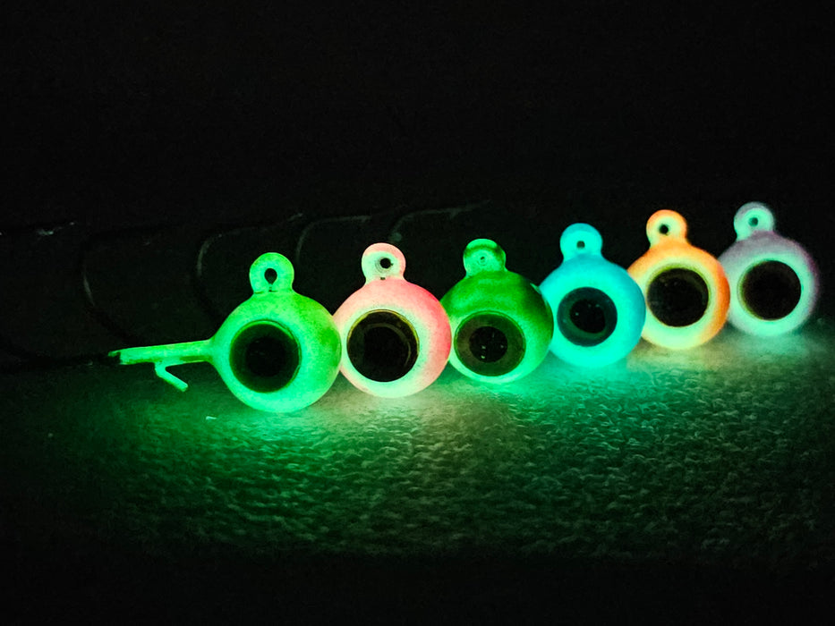 Walleye Hawgerz Omega UV Series Glow Jig Sets