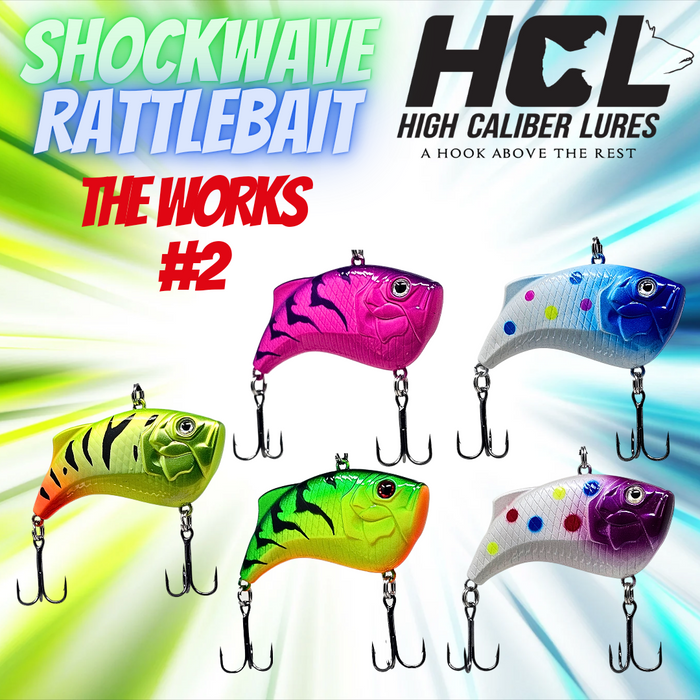 5 Rattle Baits - The Works 2 Shockwaves