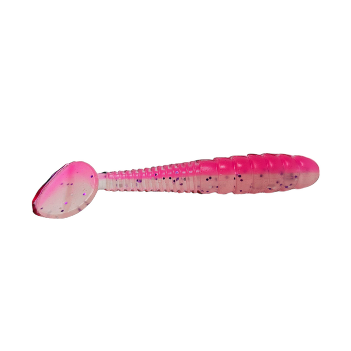 Walleye Vision Inferno Glow 3.8 inch Swimbaits! These highly UV reflective soft baits have a terrific action that plays on a walleye's three main senses; hear it, feel it & see it. Walleye Vision is a paddle tail Swimbait thar glows in the dark. They are available in 8 angler-proven fish-catching colours and have a strong Glow added to make them highly effective!