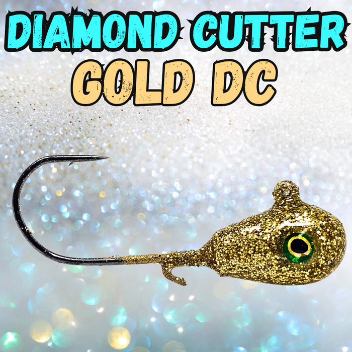 Teardrop style gold jig that is ideal for walleye fishing. This walleye jig has a regular shank hook length.