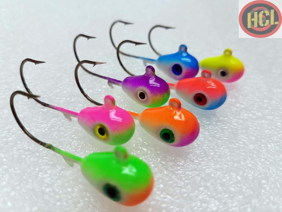 Vertical Jigs, Ice Fishing 7 different colors, 4 sizes, pike bass walleye  trout 