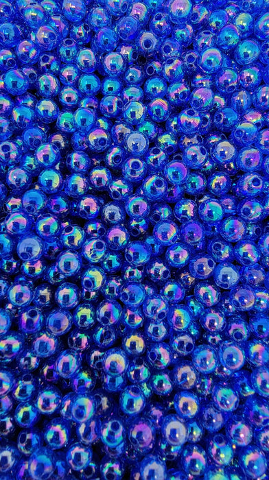 Opalescent dark blue acrylic transparent spinner rig beads, spinner rig parts, 4mm, 5mm, 6mm